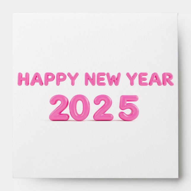 Enveloppe Bonne année 2025 arrière - plan transparent (Devant)