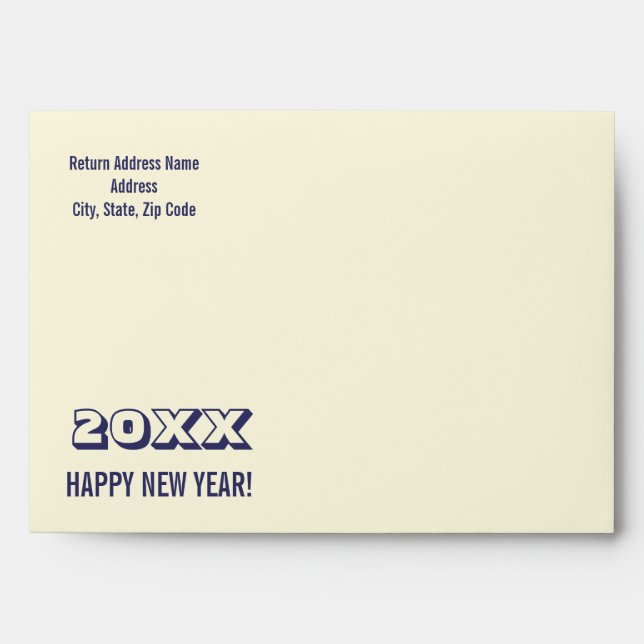 Enveloppe Bonne année. Année personnalisée (Devant)