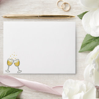 Enveloppe Bonne année Félicitations Lunettes de vin