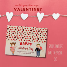 Bonne Couple Valentin Envelope avec Coeurs
