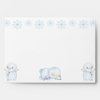Enveloppe Bonshommes de neige Fête d'hiver Flocons de neige