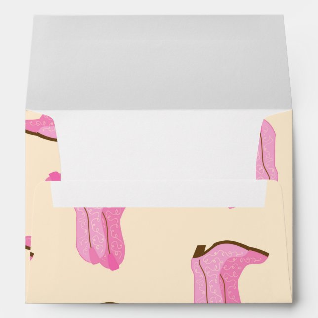 Enveloppe Boots Cowboy Pink Country Texas Ranch (Dos (Bas))
