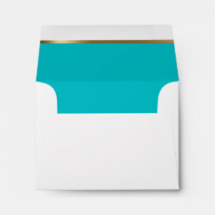 Enveloppe Bordée de barres Turquoise et Gold