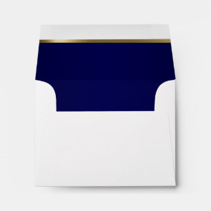 Enveloppe Bordée de Bleu foncé et de Barre d'or