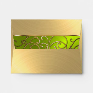 Enveloppe Bordure de torse de fibre d'or de Quinceanera et d