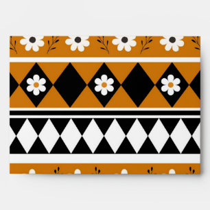 Enveloppe Bordure Fleur Diamant Boho Motif Floral