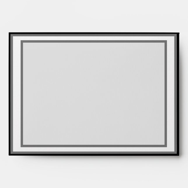 Enveloppe Bordures simples en noir et gris (Devant)