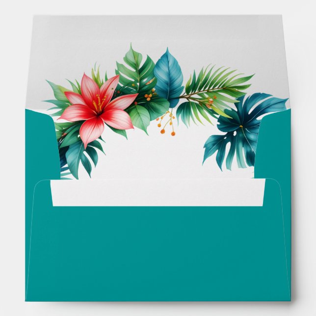 Enveloppe Botanical Greenery Garden Wedding Adresse de retou (Dos (Bas))
