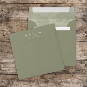 Enveloppe Botanical Palm Feuille Green Foliing Adresse de re