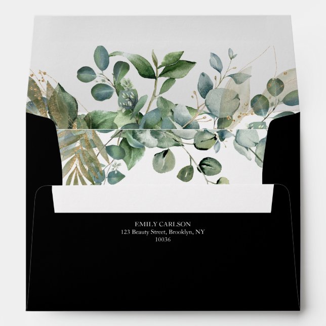 Enveloppe Botanique Eucalyptus Gold Leaf Design moderne (Dos (Bas))