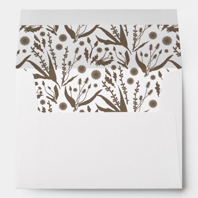 Enveloppe Botaniques élégantes classiques en Taupe foncé Mar (Dos (Bas))