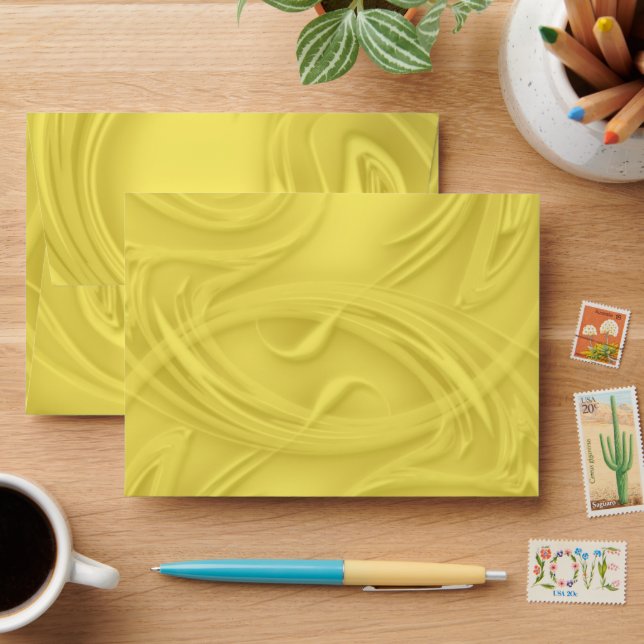 Enveloppe Boucles Sur Jaune (Desk)