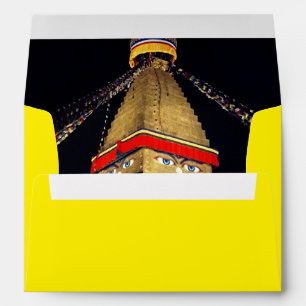 Enveloppe Boudhanath Stupa, yeux de Bouddha, Katmandou,