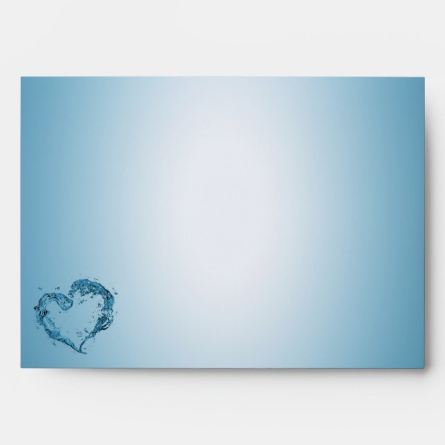 Enveloppe Bouffées d'eau en forme de coeur (Devant)