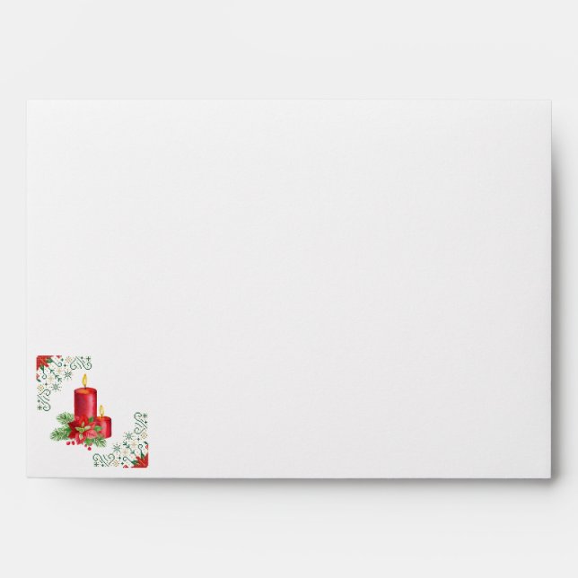 Enveloppe Bougies de Noël mignonnes Customisées (Devant)
