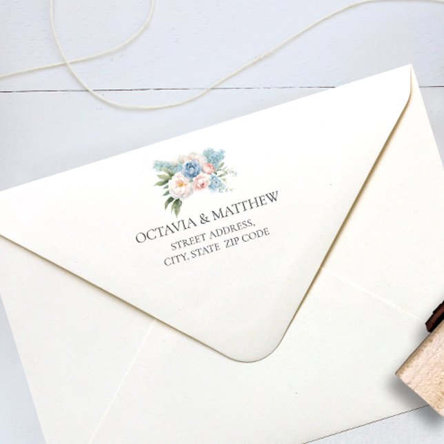 ENVELOPPE BOUQUET BLANC ROUGE DOUX MARIAGE PRE IMPRIMÉ (Créateur téléchargé)