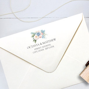 ENVELOPPE BOUQUET BLANC ROUGE DOUX MARIAGE PRE IMPRIMÉ