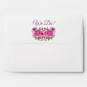 Enveloppe Bouquet de fleurs roses d'aquarelle-Mariage