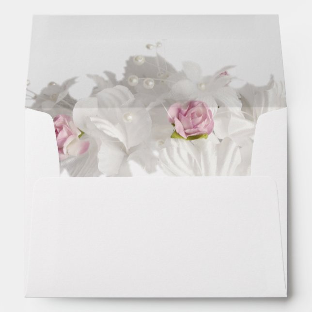 Enveloppe Bouquet de mariages à fleurs blanches (Dos (Bas))