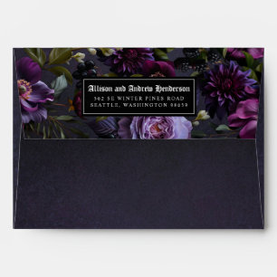 Enveloppe Bouquet romantique et mauve