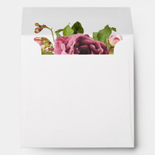 Enveloppe Bouquet rose motif floral