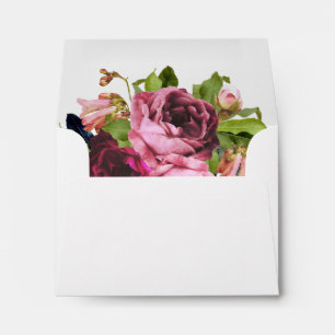 Enveloppe Bouquet rose motif floral