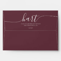 Bourgogne avec White Script Adresse de retour