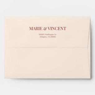 Enveloppe Bourgogne Burnt Orange Floral Flowers Mariage