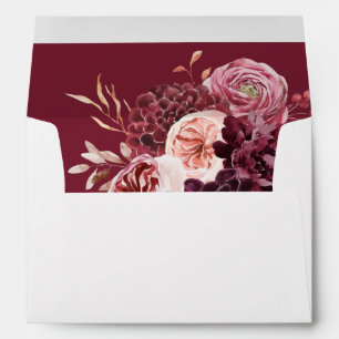 Enveloppe Bourgogne & Flore rose 8B 2