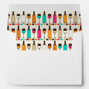 Enveloppe Bouteilles et verres rétro