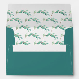 Enveloppe Branche d'eucoliptus fantaisie et calligraphie mod