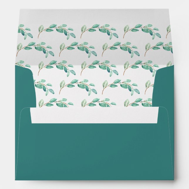 Enveloppe Branche d'eucoliptus fantaisie et calligraphie mod (Dos (Bas))