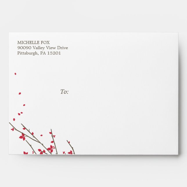 Enveloppe Branches en fleurs Collection Mariage (couleur : C (Devant)