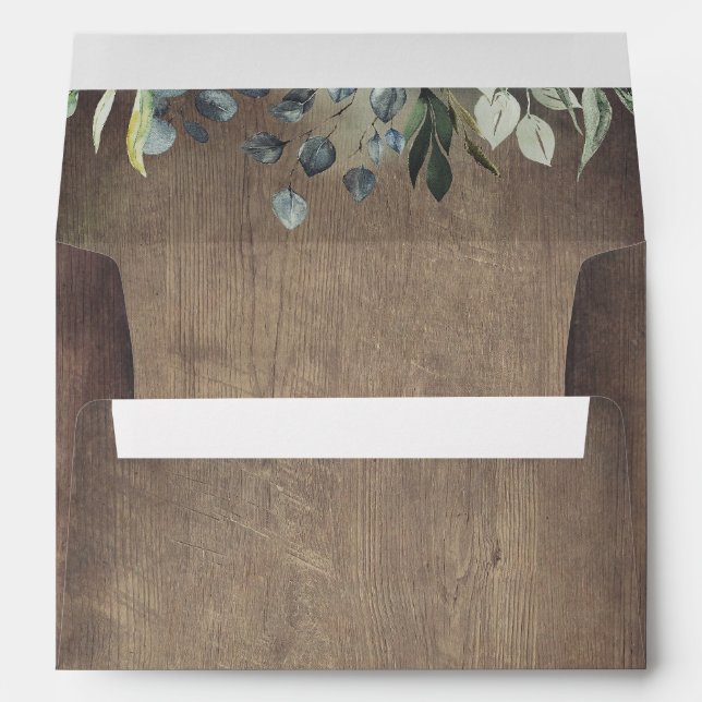 Enveloppe Branches rustiques vieilles et vertes Mariage (Dos (Bas))