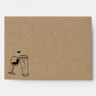 Enveloppe Brasserie personnalisée de vin et de pain grillé
