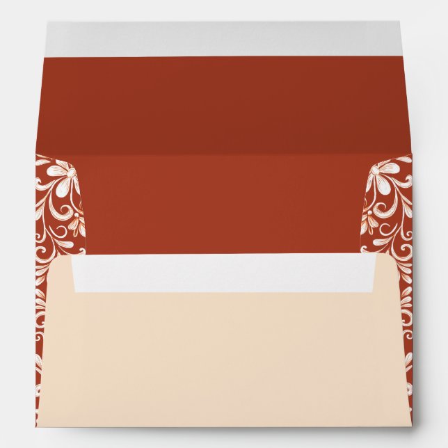 Enveloppe Brick Red Shabby Chic Wedding Envelope (Dos (Bas))