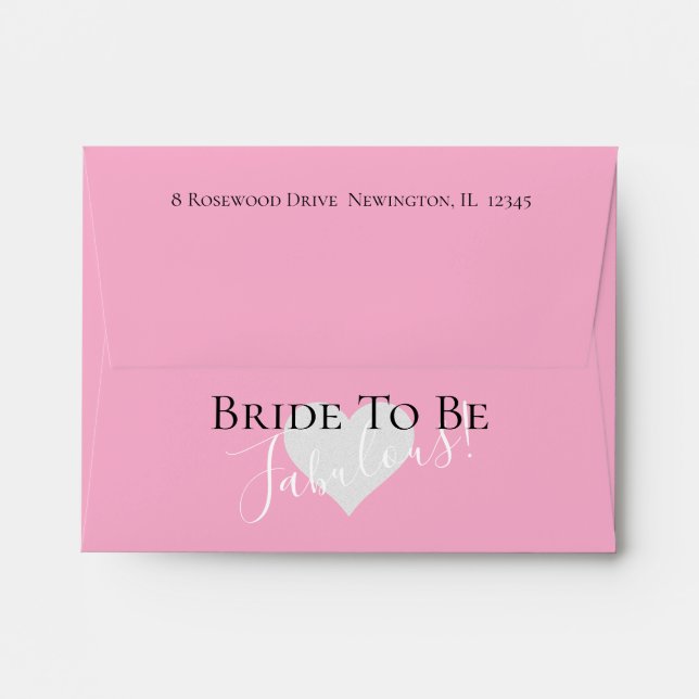 Enveloppe BRIDE Classy & Fabulous Mariée d'être la fête de d (Dos (Haut rabat))