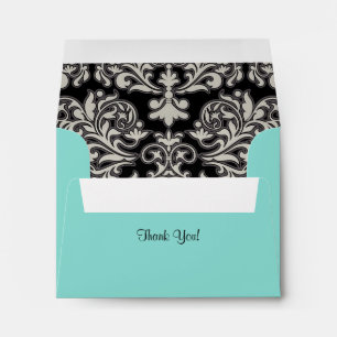 Enveloppe BRIDE Paisley Turquoise Blue Merci ShowParty