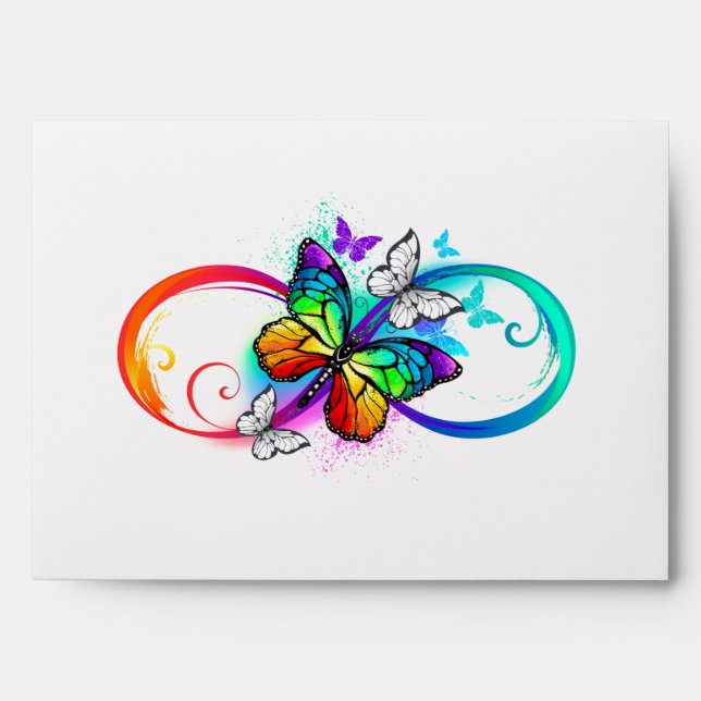Enveloppe Bright infinity with rainbow butterfly (Devant)