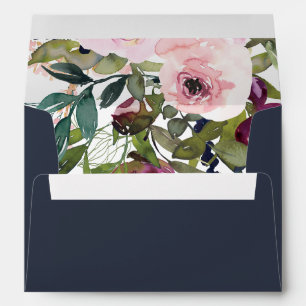 ENVELOPPE BRIGHT MARINE BLUSH BURGUNDY BUNCH ADRESSE DE BUNC