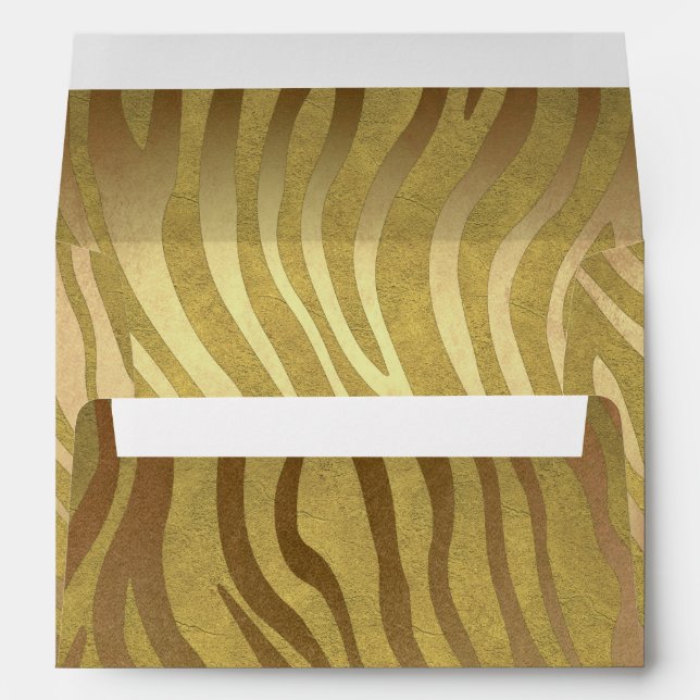 Enveloppe Bronze d'or Zebra Print Jungle Safari Glam (Dos (Bas))