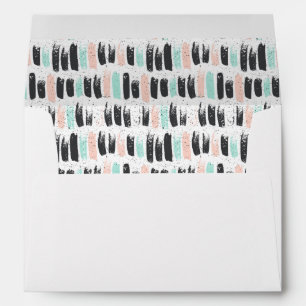 Enveloppe Brosses et motif de courses d'encre