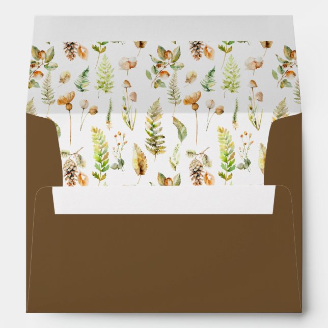 Enveloppe Brown de Mariage forestier d'automne (Dos (Bas))
