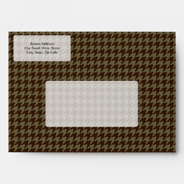 Enveloppe Brown Houndstooth Handsome Gentlemen's Motif (Devant)
