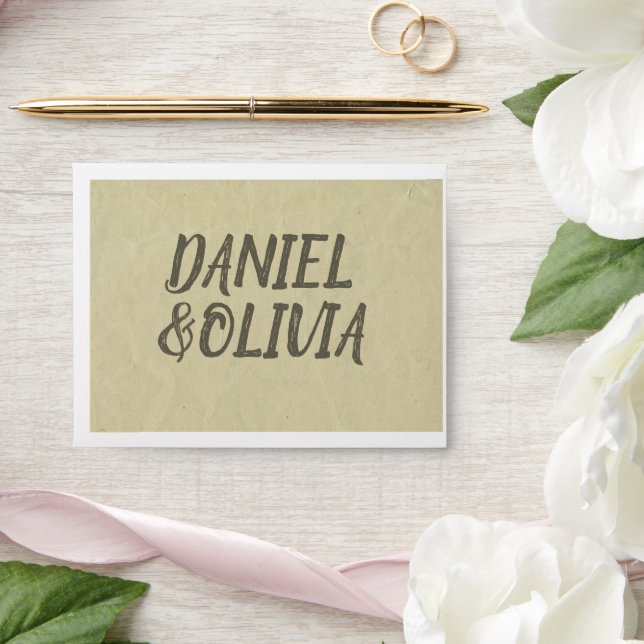 Enveloppe Brown Vintage classique Mariage (Wedding)