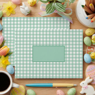 Enveloppe Brunch de Pâques & Chasse aux œufs Gingham vert