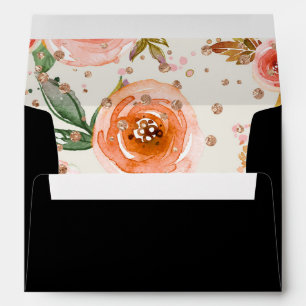 Enveloppe Brunch et aquarelle rose pétillante de parties