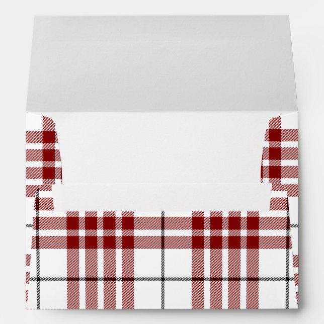Enveloppe Buchanan tartan rouge blanc plaid (Dos (Bas))