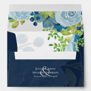 Enveloppe Budget Dusty Blue Flowers Sage Mariage