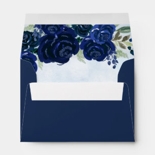 Enveloppe Budget Floral Marine Blue Grey Princess Quinceaner